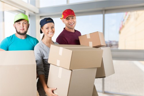 Loading items into a moving van for a UK man and van service