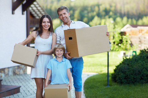 Packed household items ready for safe transport in a van