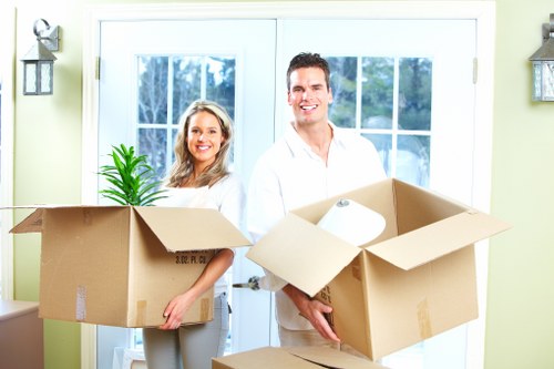 Preparation checklist and boxed belongings for a house move